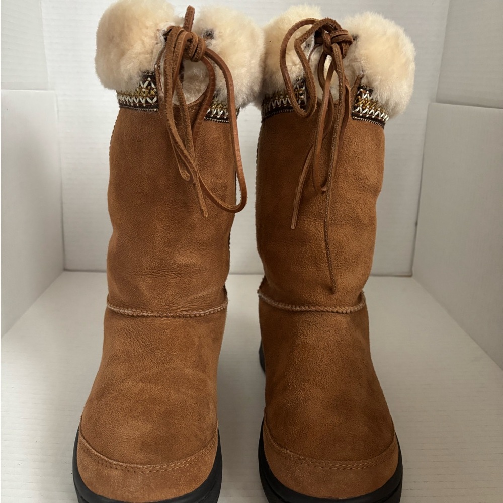 UGG Ultimate Cuff Tall Chestnut Brown Winter Boots Womens Size 7 - Picture 6 of 9